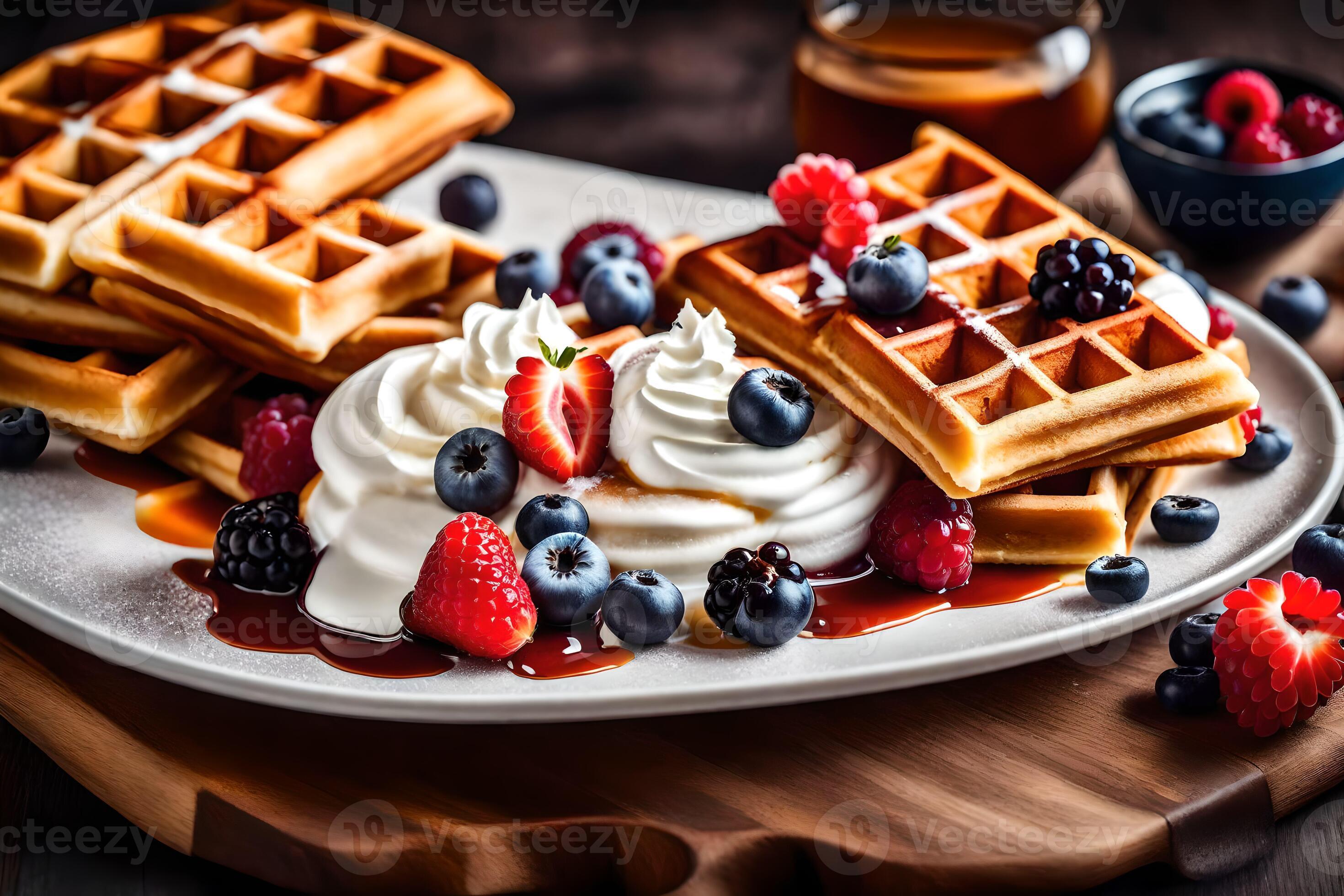 the best waffles in the world. AIGenerated 33818220 Stock Photo at