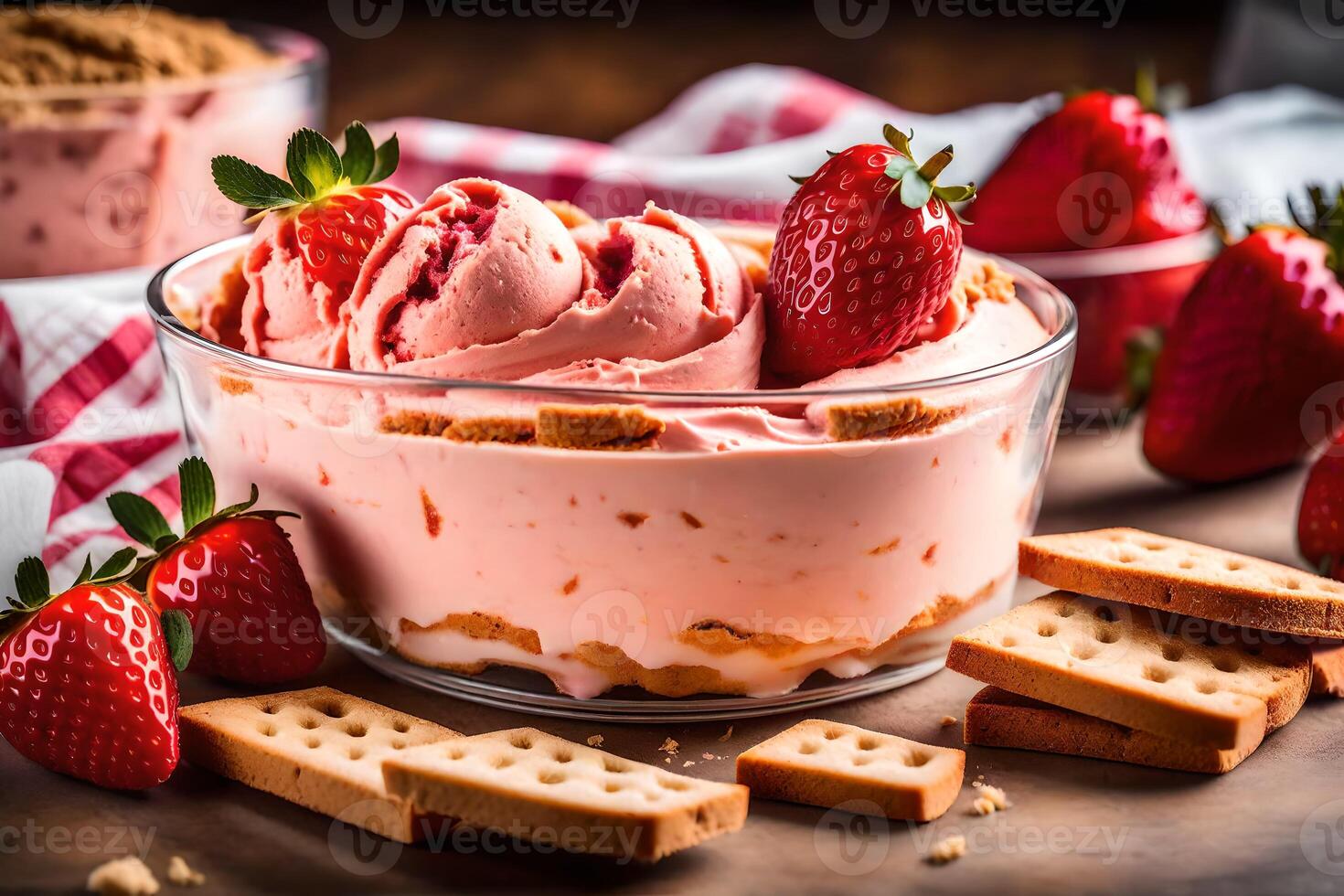 Strawberry Cheesecake Ice Cream Stock Photos, Images and Backgrounds