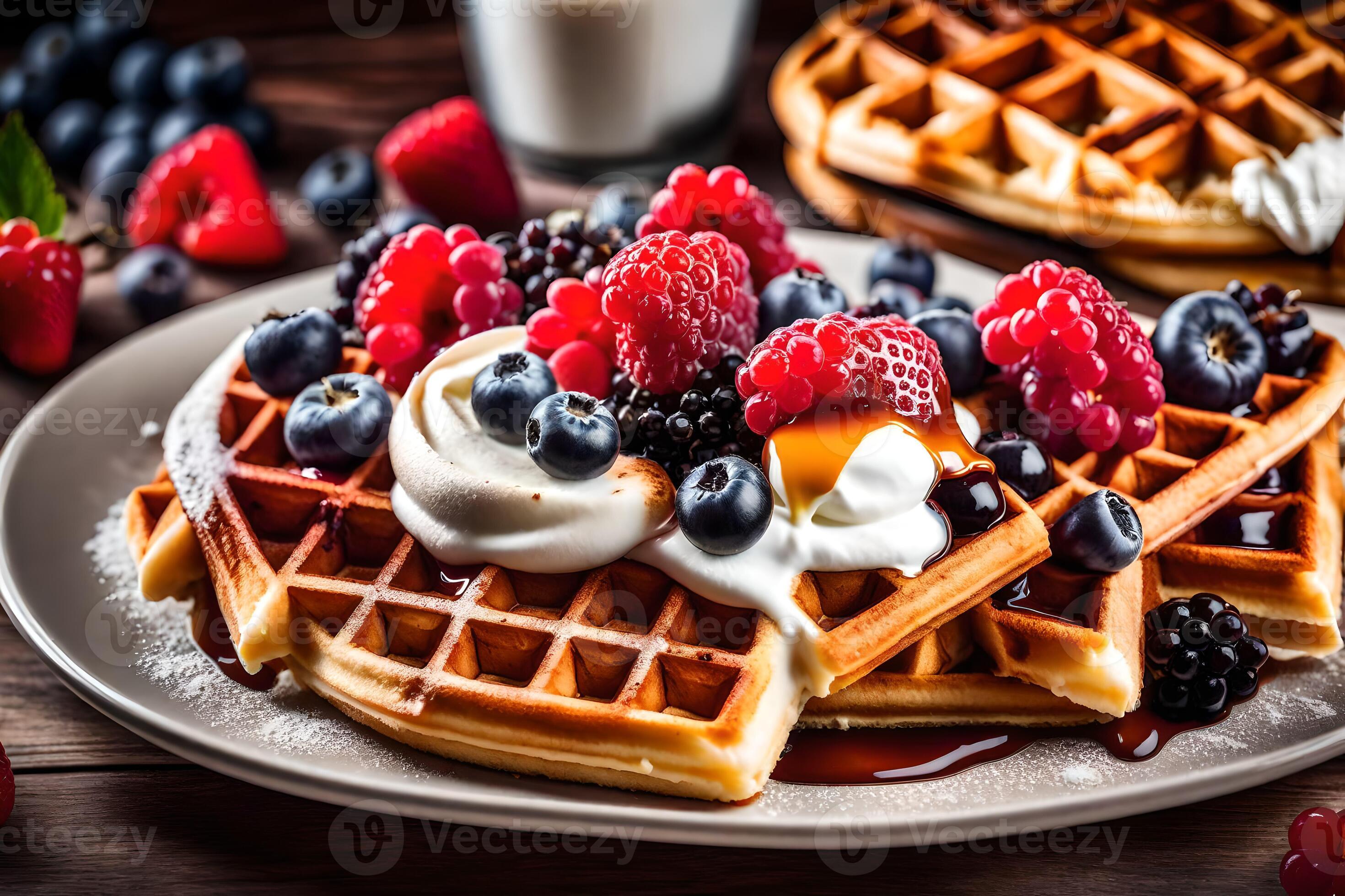 the best waffles in the world. AIGenerated 33819894 Stock Photo at