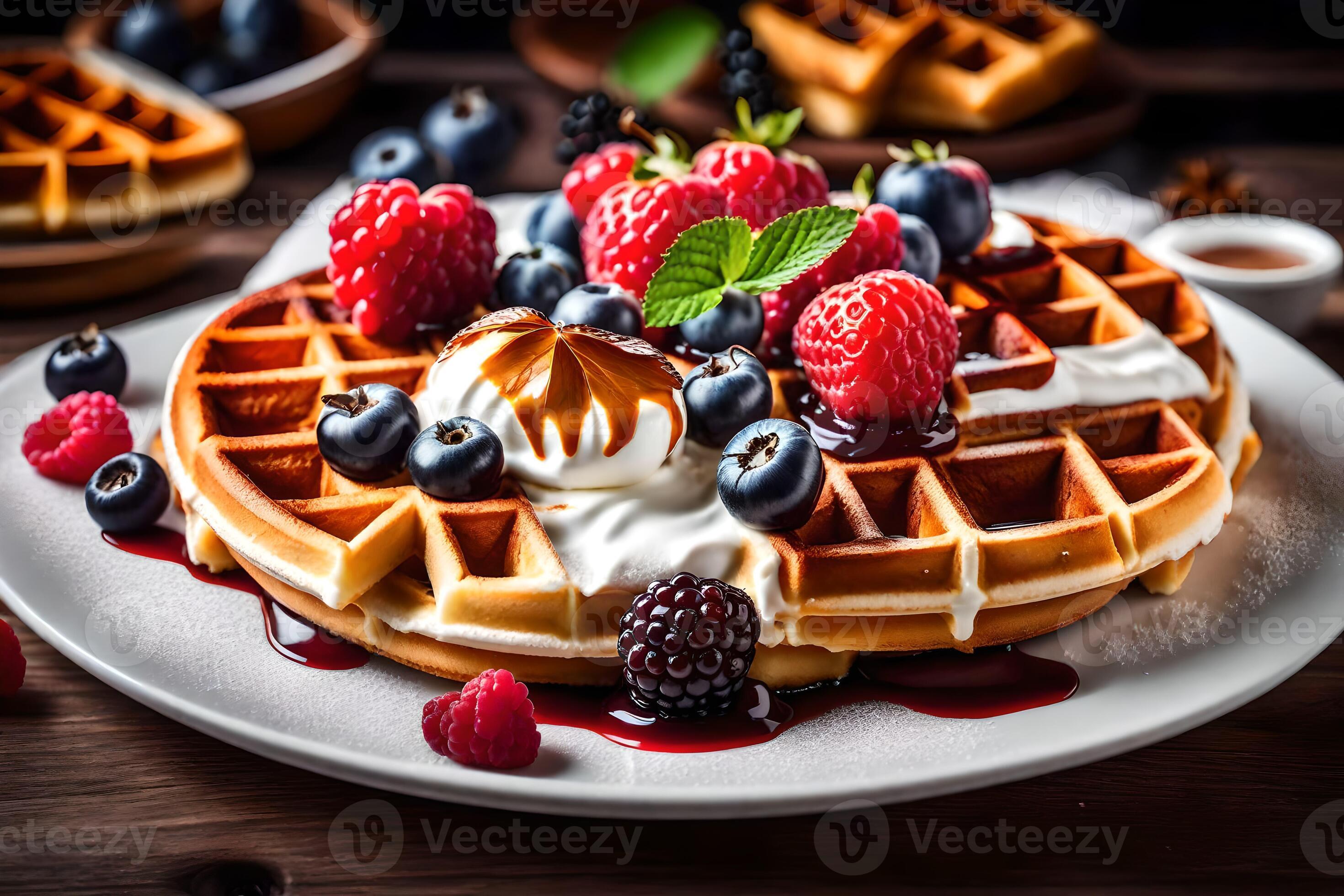 the best waffles in the world. AIGenerated 33821042 Stock Photo at