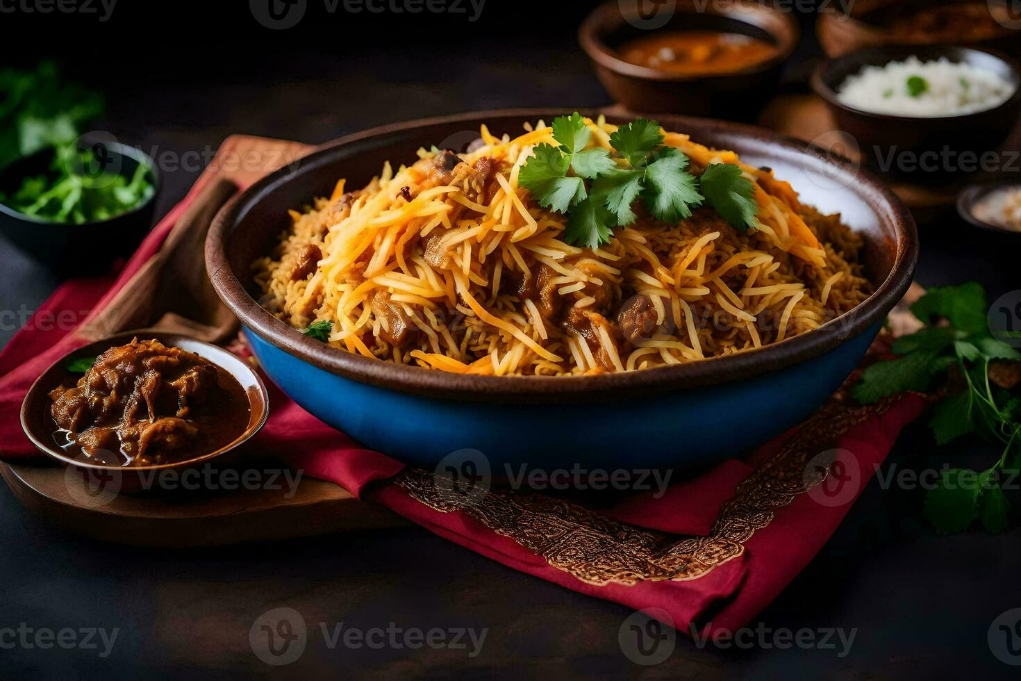 indian food in a bowl. AI-Generated photo