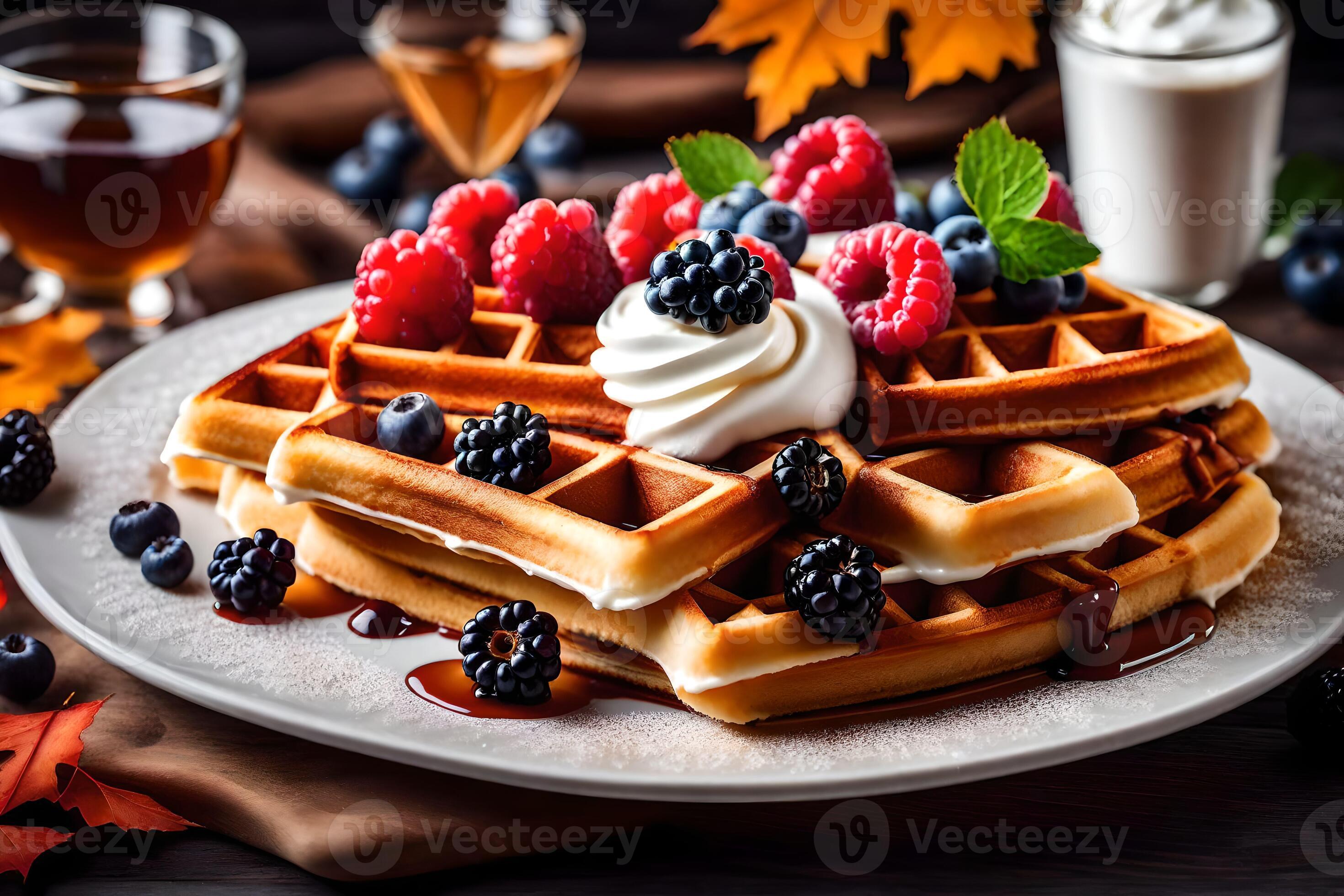 the best waffles in the world. AIGenerated 33821784 Stock Photo at