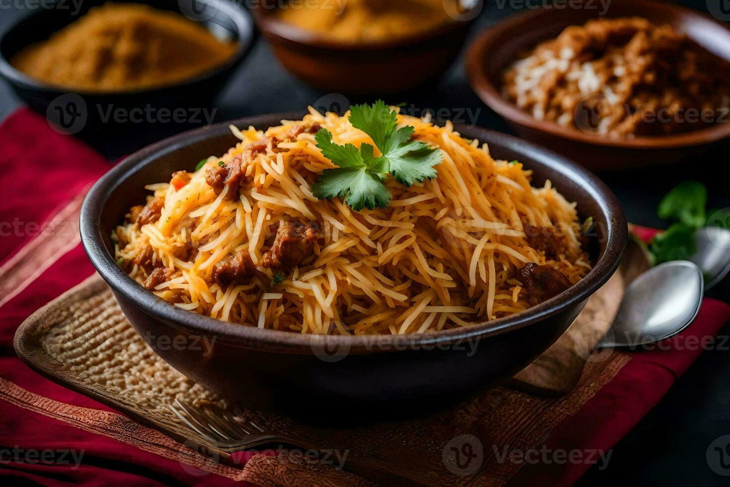 indian food in a bowl. AI-Generated photo