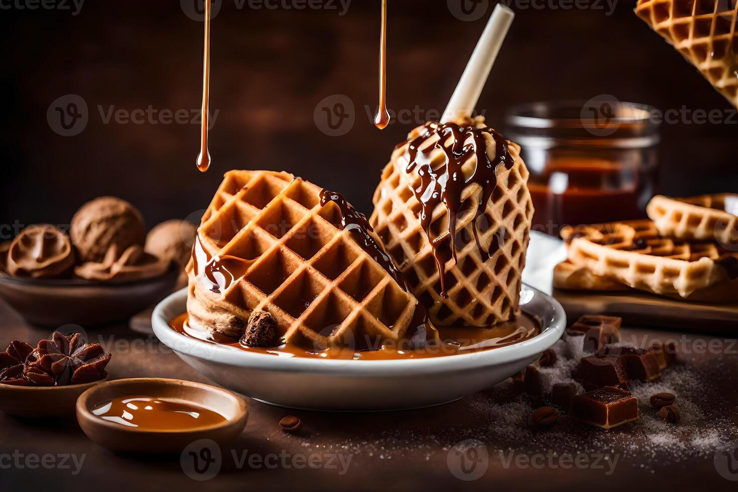 the best waffles in the world. AIGenerated 33822924 Stock Photo at