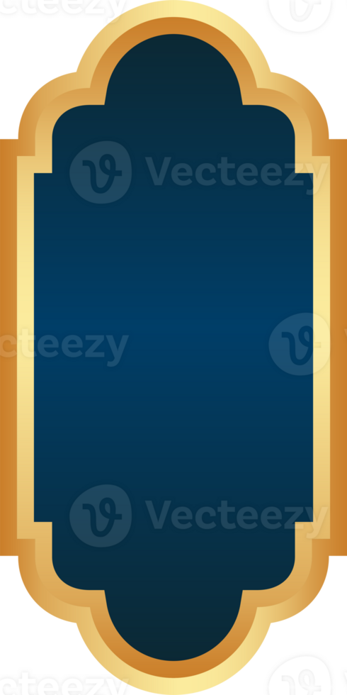 Ramadan golden frame. Islamic window shape. Arabic arch. Muslim vintage border for design. Indian decoration in oriental style. png