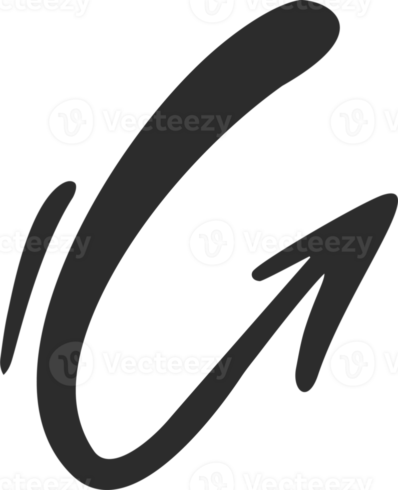 scarabocchio freccia. mano annegare Linee e curva scarabocchi. schizzo di astratto pointer nel diverso forma png