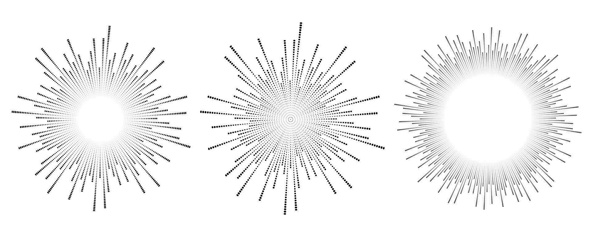 Circle sound wave. Audio music equalizer. Round circular icons set. Spectrum radial pattern and frequency frame. Vector design