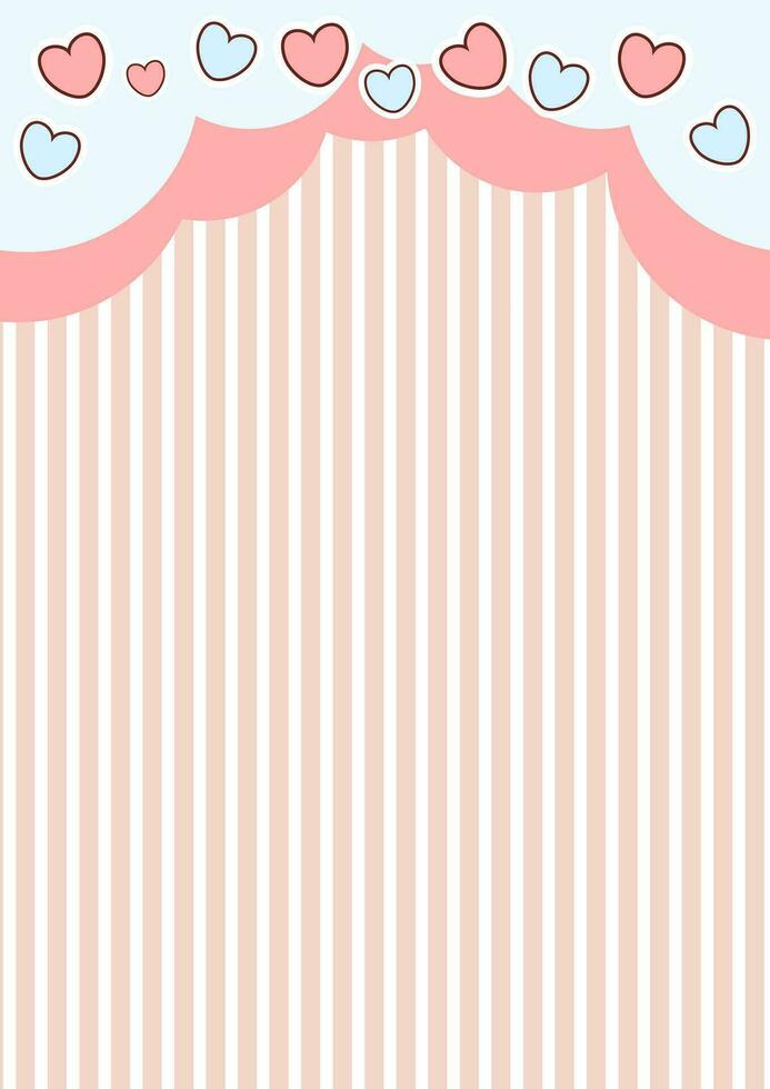 Cute background for a card made of pink and white hearts with hearts vector