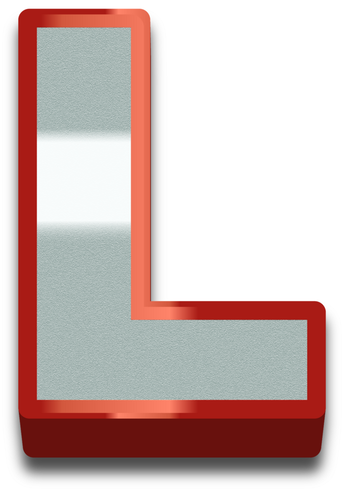 3D Elegant Red Alphabet Letter L png