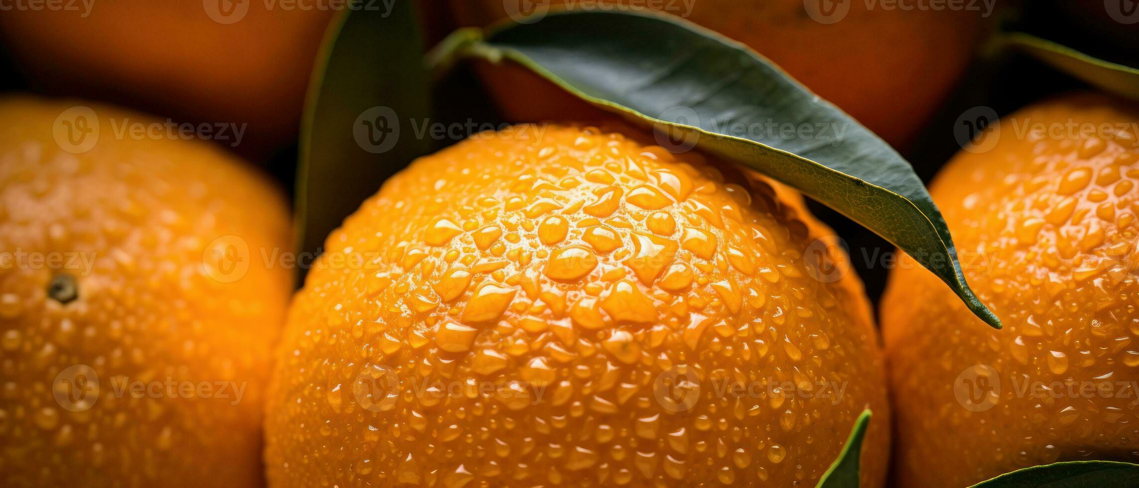Macro shot of a mandarin skin. AI Generative photo
