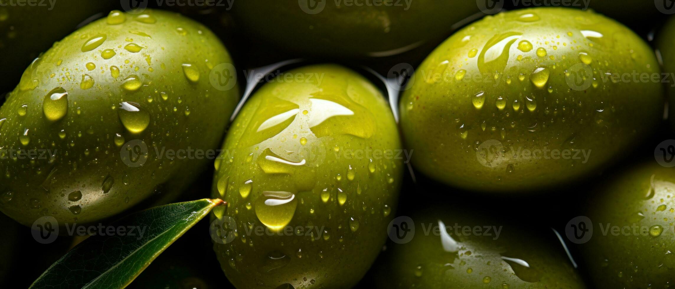 Macro image of an olive. AI Generative photo