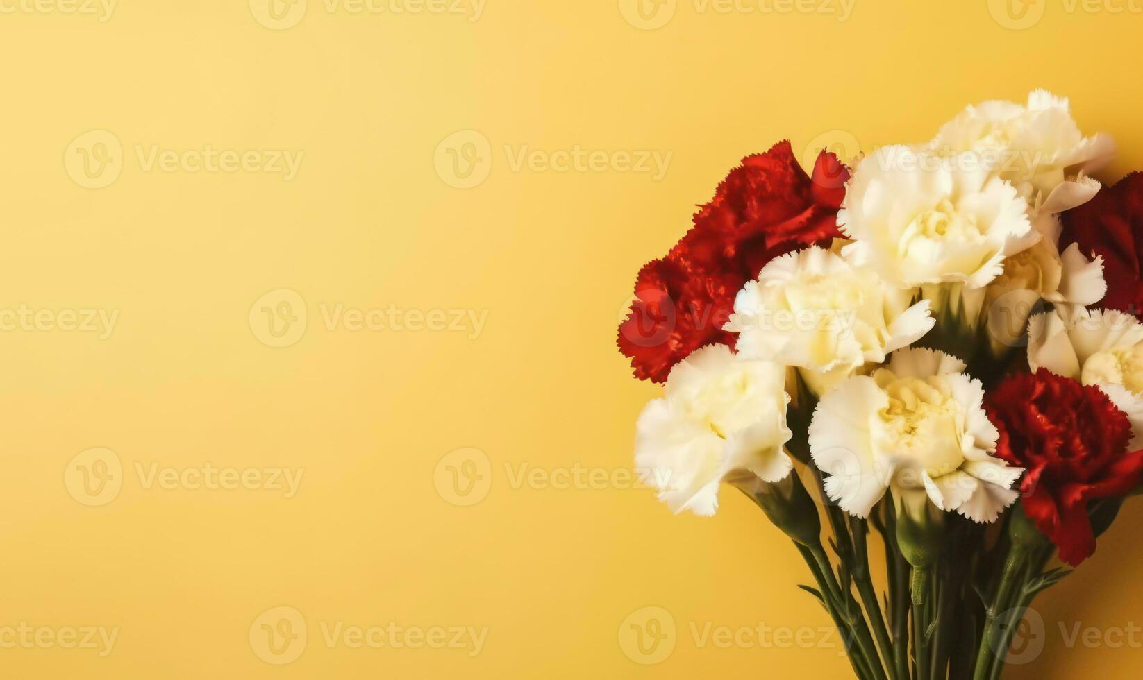 Elegant arrangement of fresh carnations, contrasting beautifully. AI Generative photo