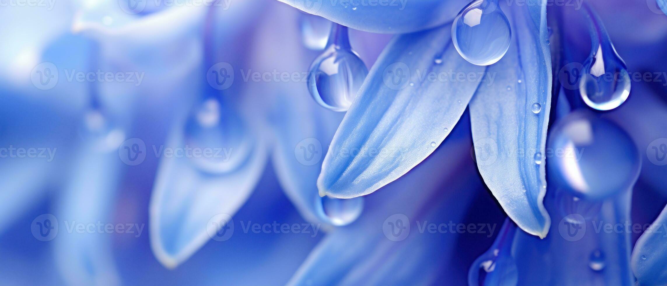 Intricate macro shot of a Bluebell flower. AI Generative photo