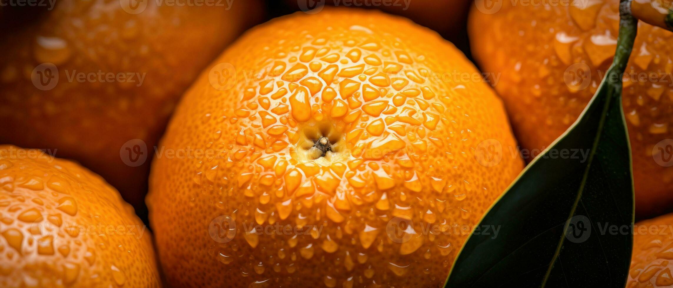 Macro shot of a mandarin skin. AI Generative photo