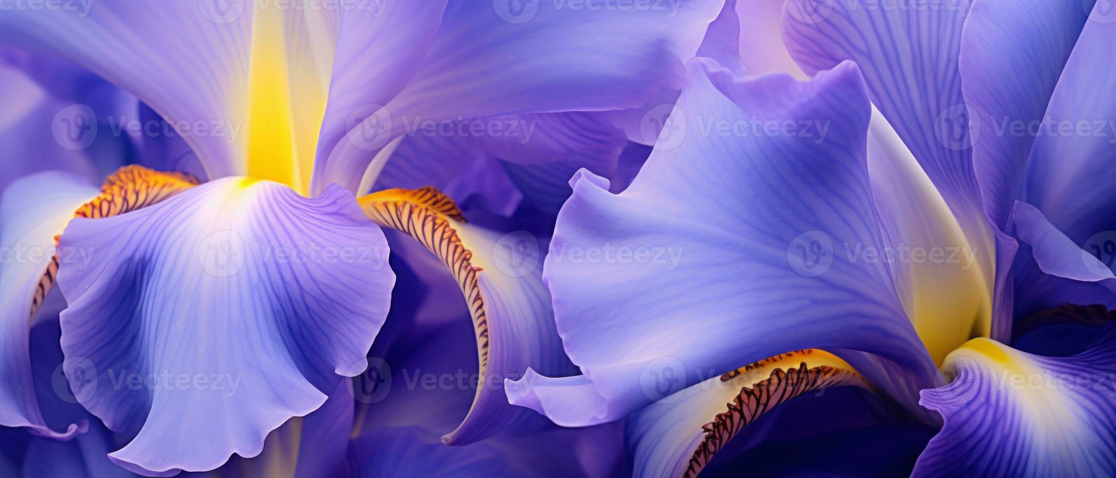 Close-up of an Iris bloom. AI Generative photo