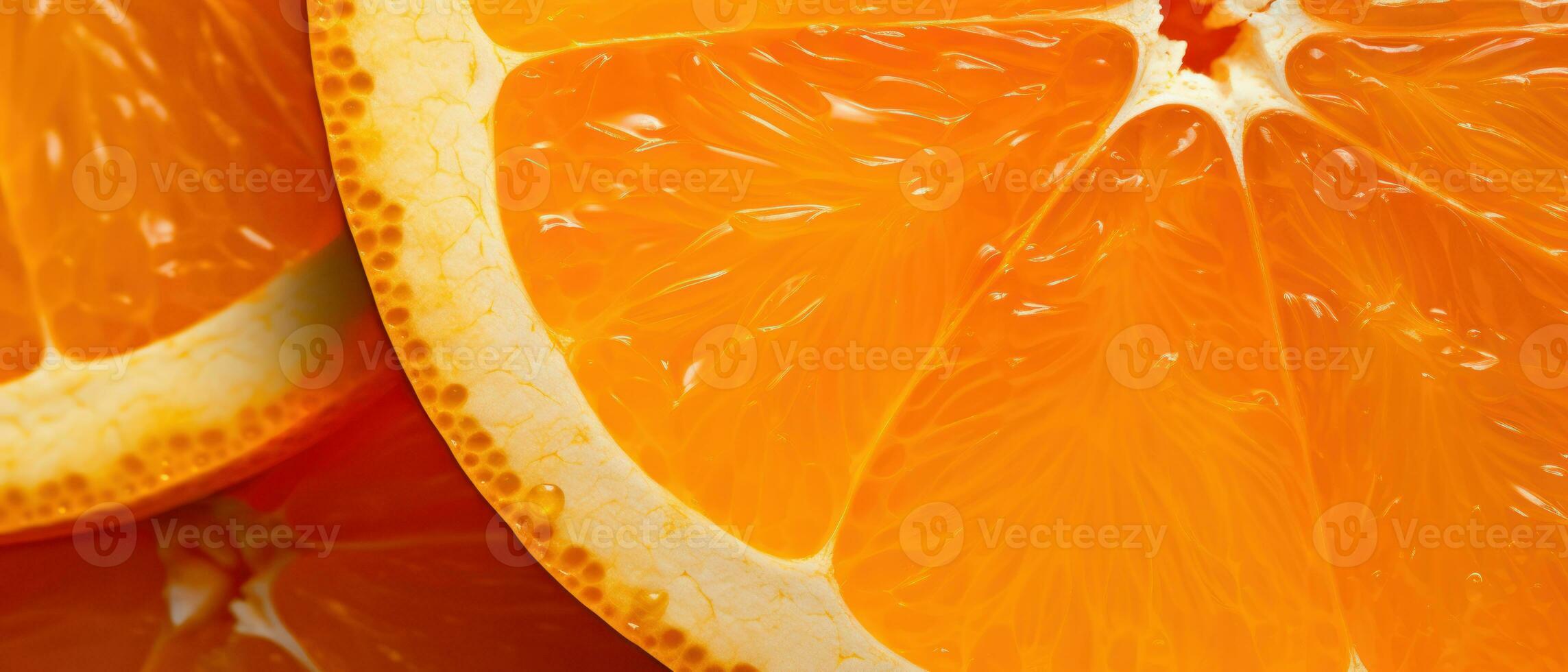 Macro shot of fresh orange segments. AI Generative photo