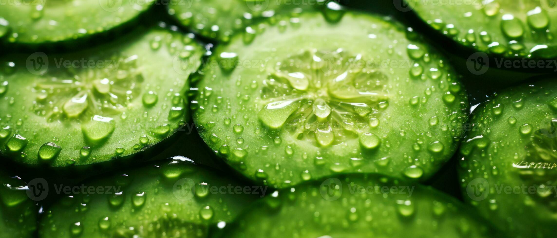 Close-up of a cucumber surface. AI Generative photo