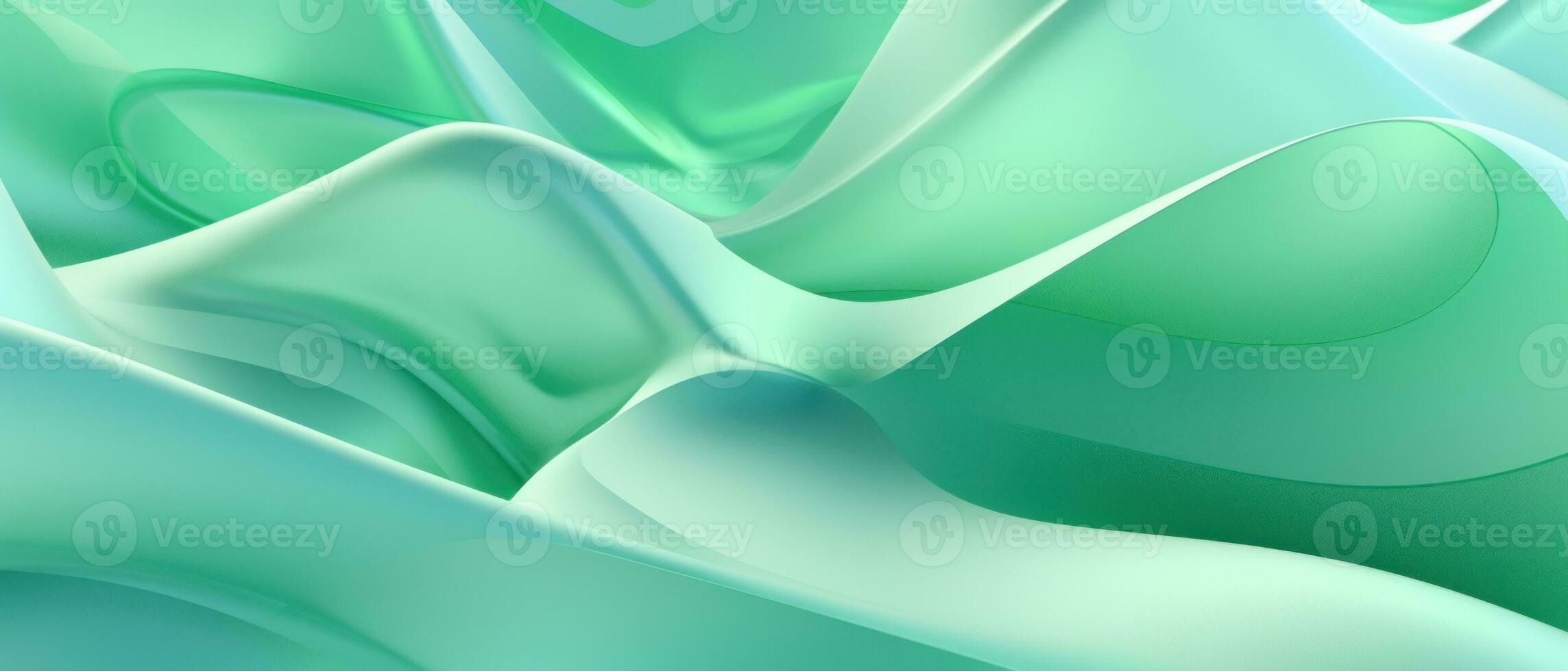 Aesthetically pleasing light green 3D geometric forms. AI Generative photo