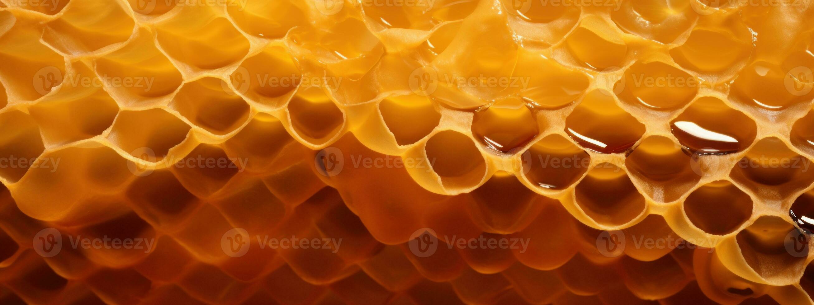 Detail view of a honeycomb structure. AI Generative photo