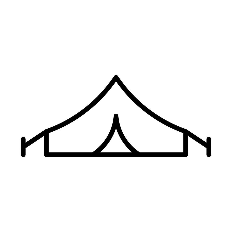 tent icon in line style vector