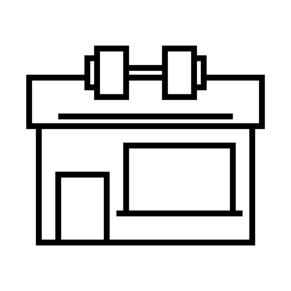 gym building icon in line vector