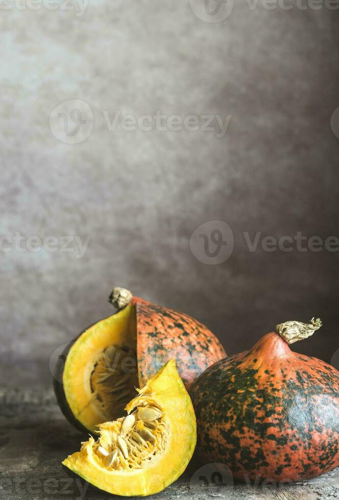 Two hokkaido pumpkins photo