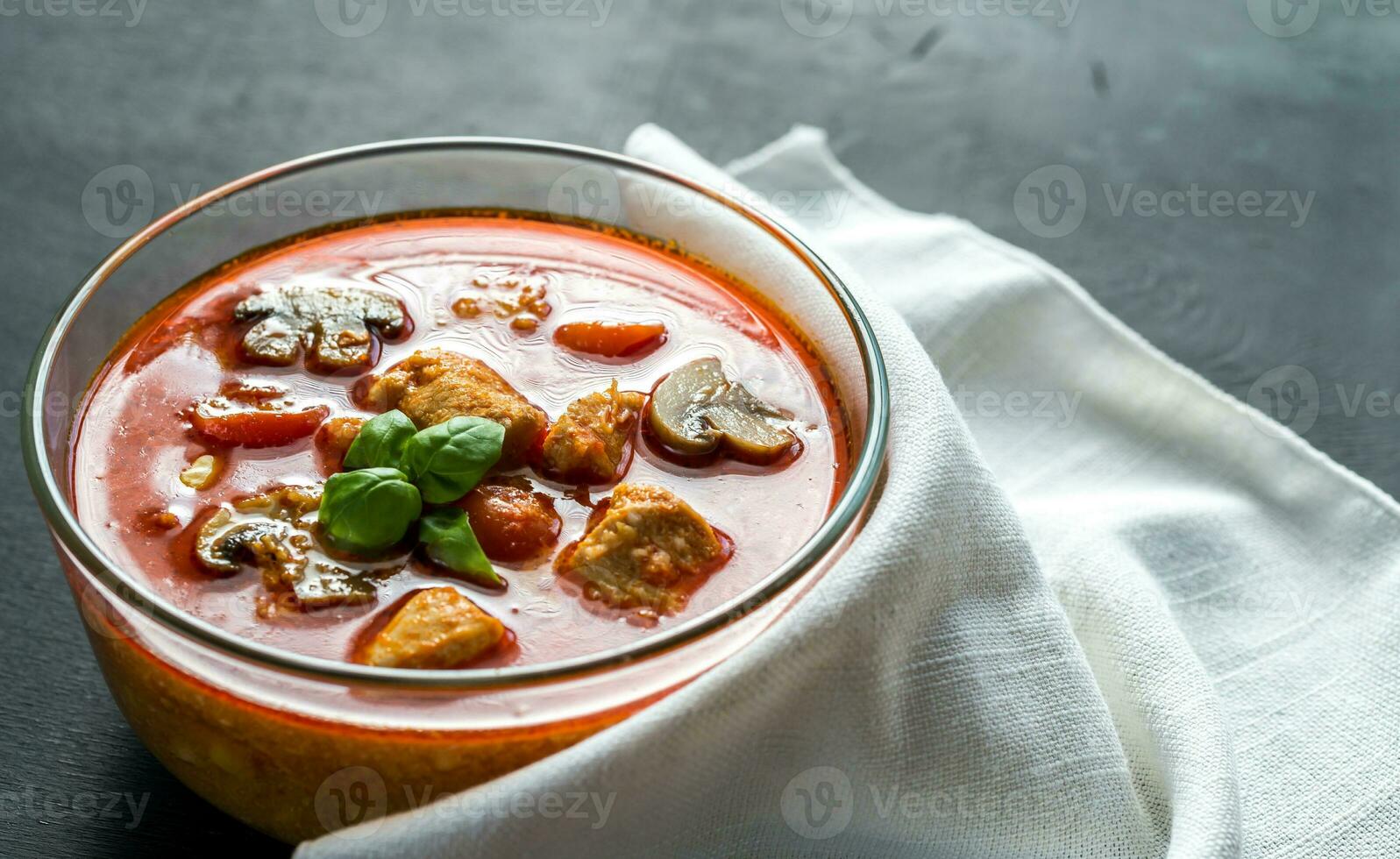 Thai red chicken curry photo