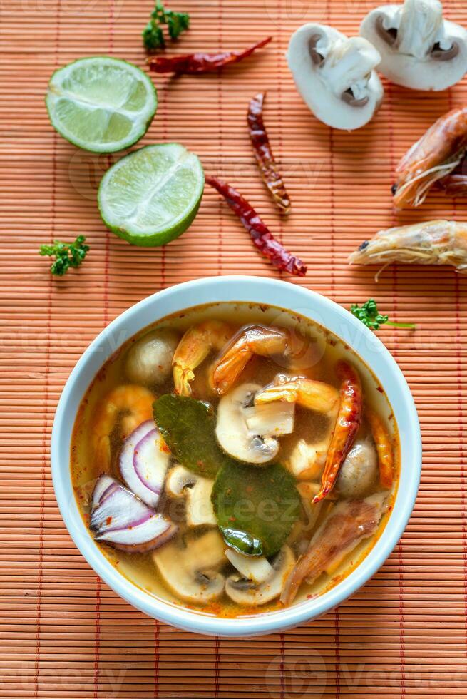 Thai tom yum soup photo