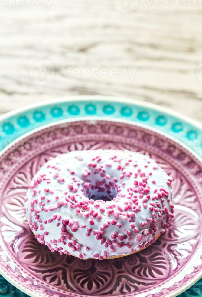 Donut on the plate photo