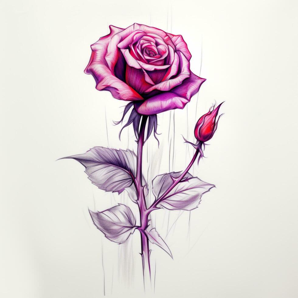 rose sketches branch photo