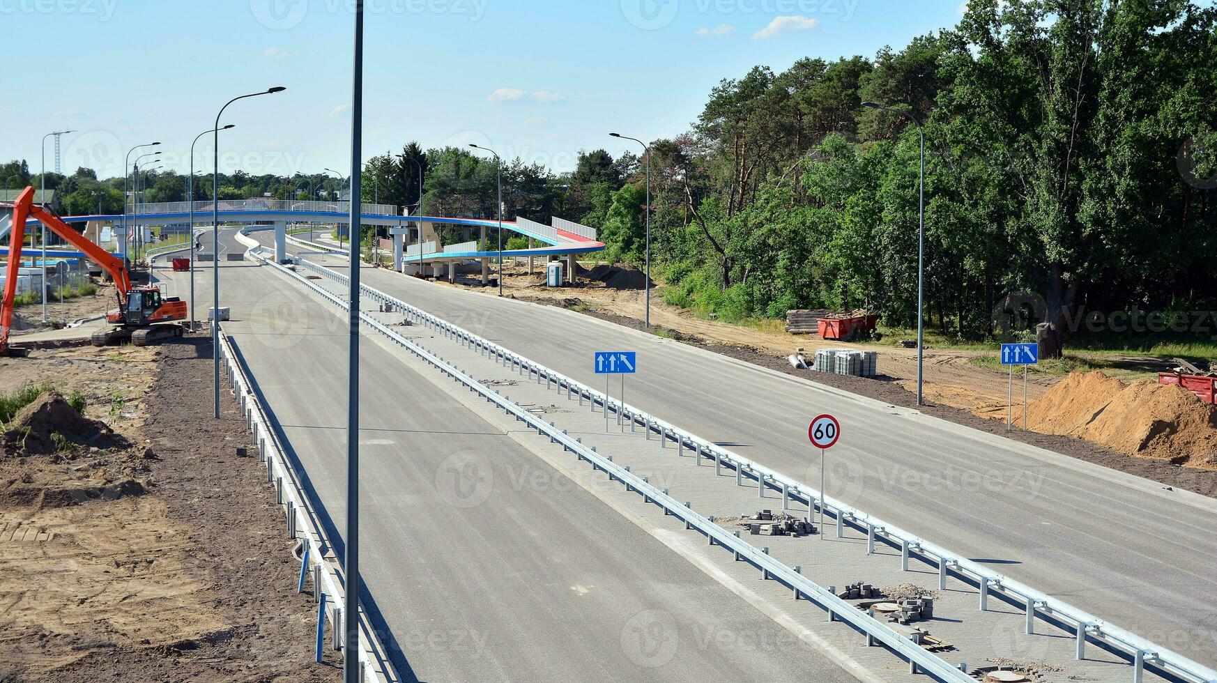 View of the new highway under construction. photo