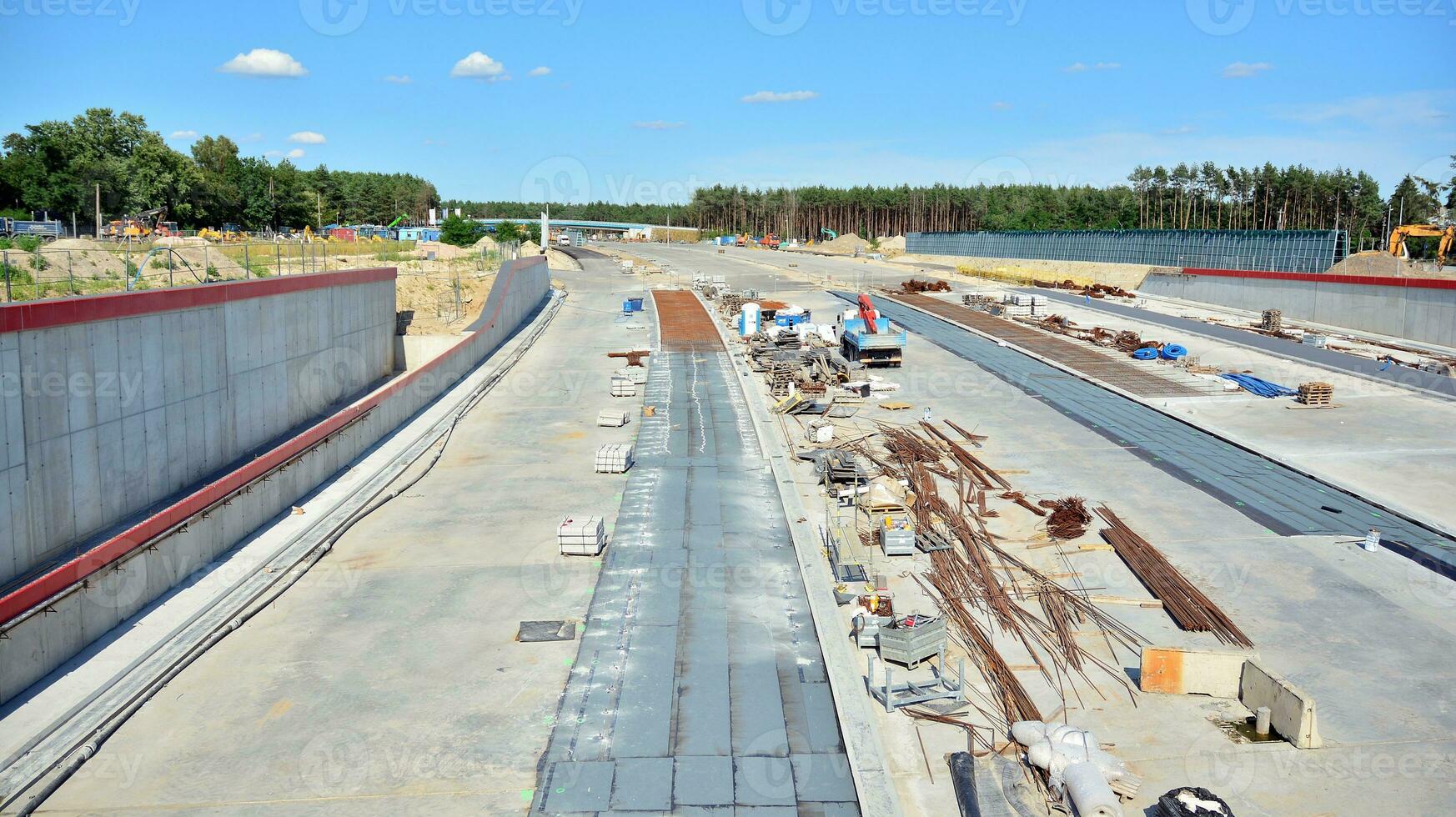 View of the new highway under construction. photo