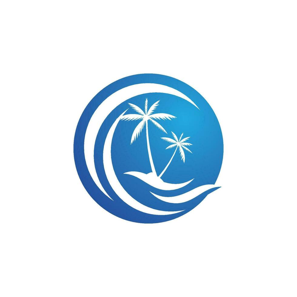 Palm tree summer logo template vector