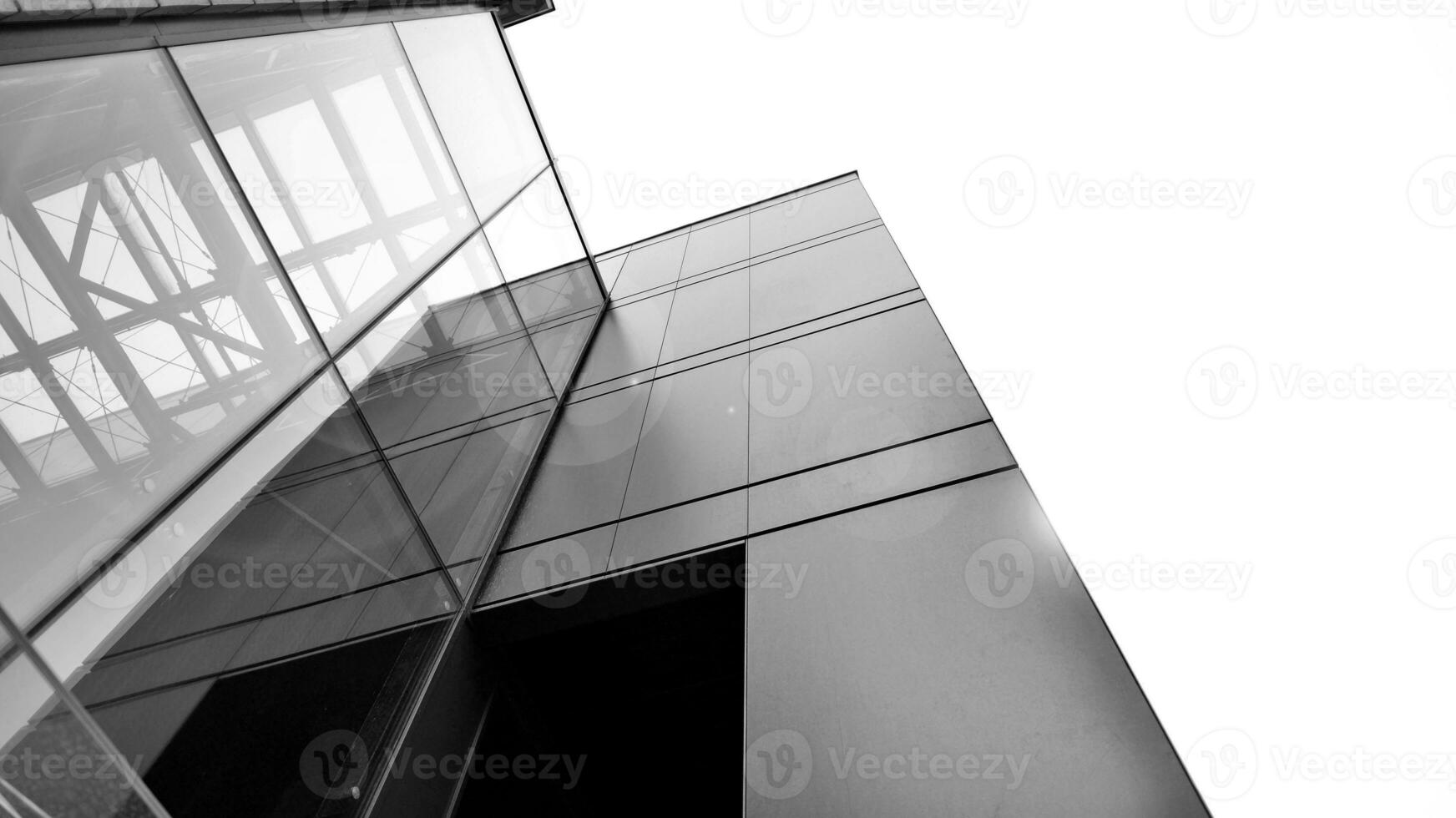Abstract reflection of modern city glass facades. Modern office 
