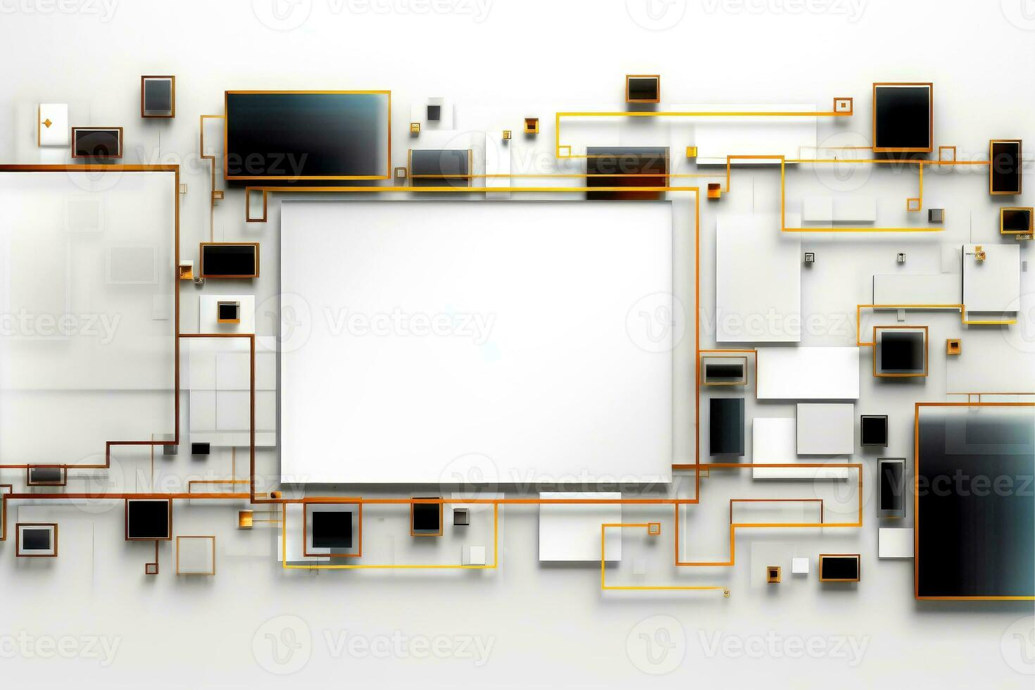 Abstract high tech white border, futuristic technology background, Generative AI photo