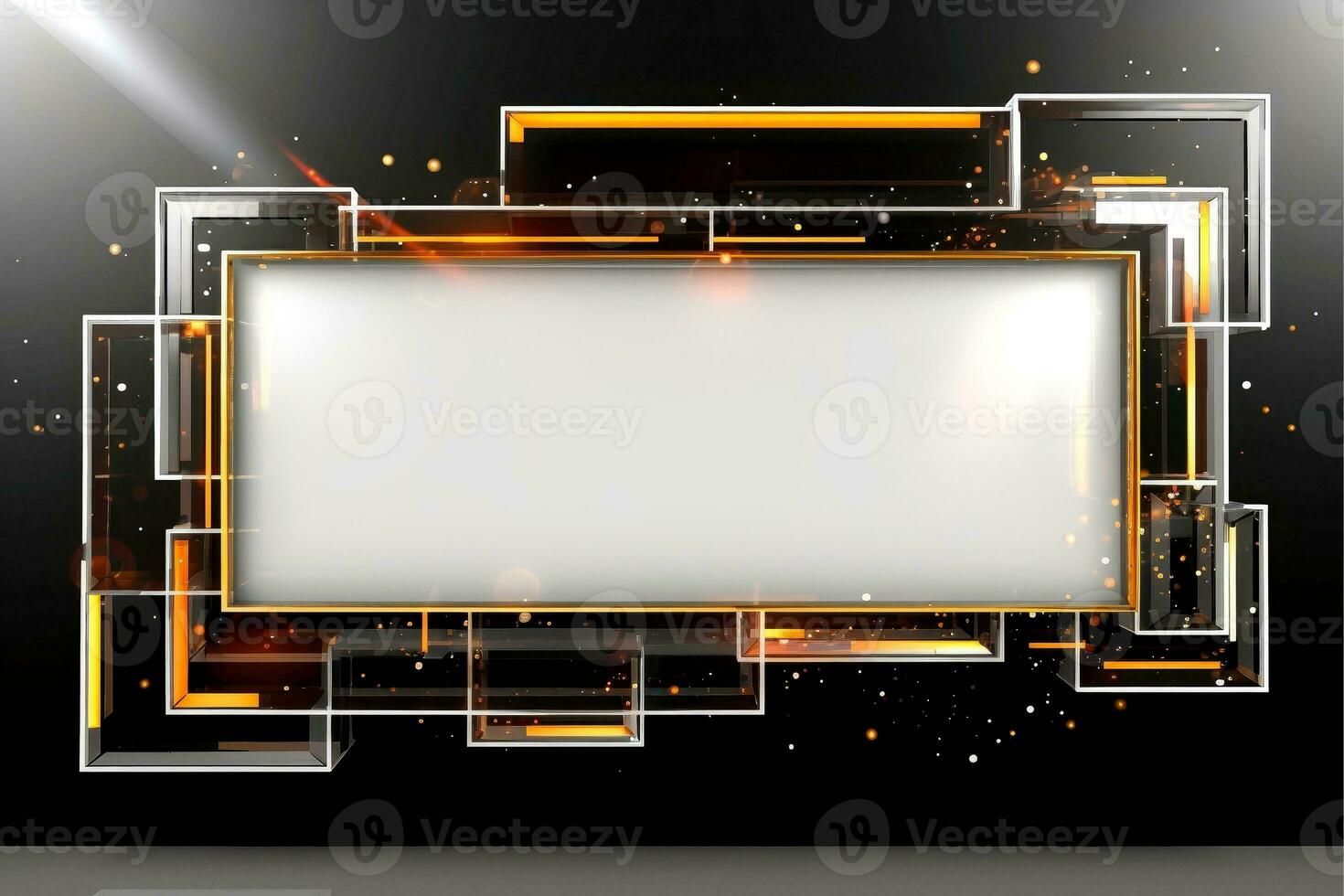 Abstract high tech black border, futuristic technology background, Generative AI photo