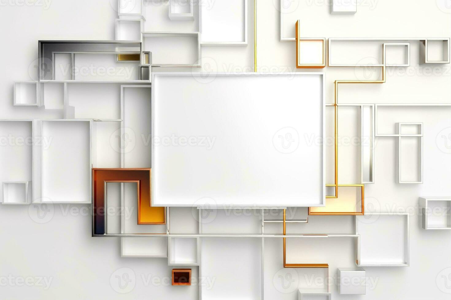 Abstract high tech white border, futuristic technology background, Generative AI photo