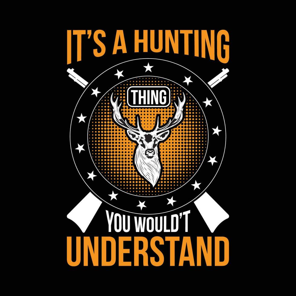 Free Graphic Hunting t shirt design vector