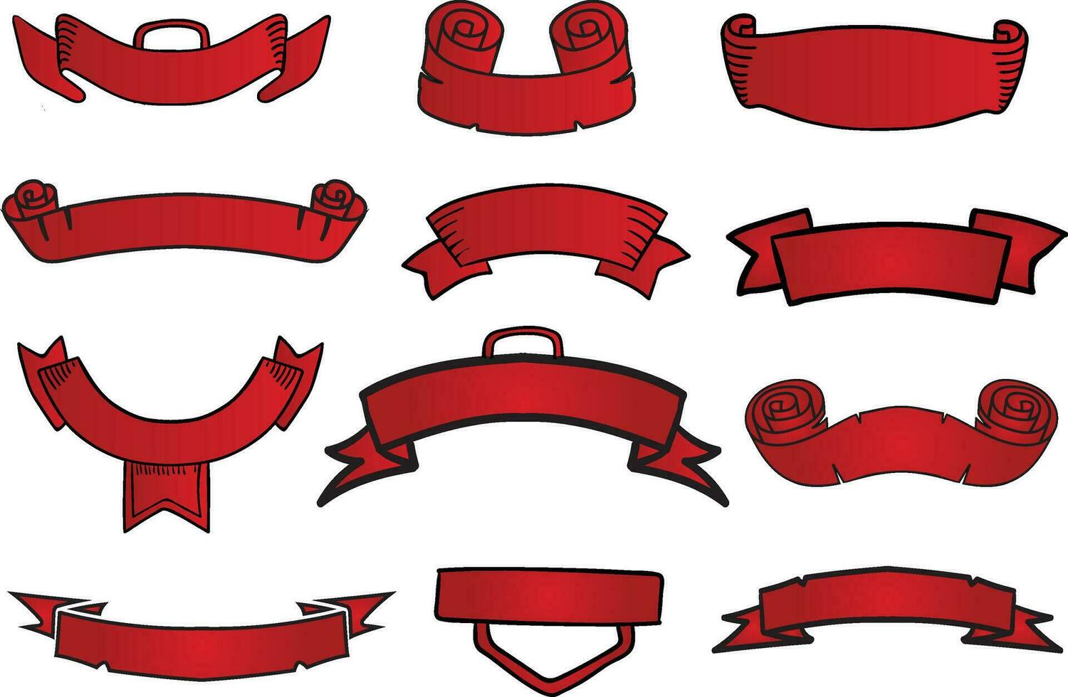 Free ribbon set vector