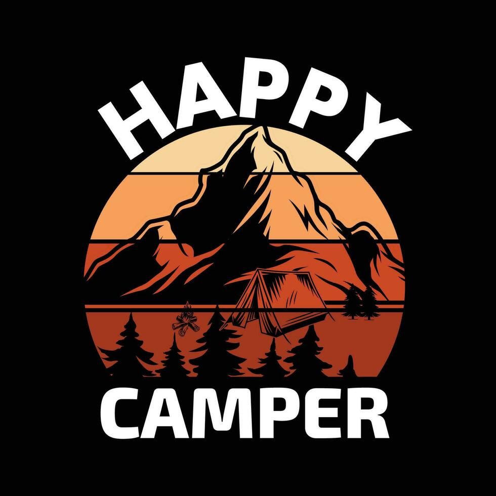 Happy Camper T shirt Design Vector