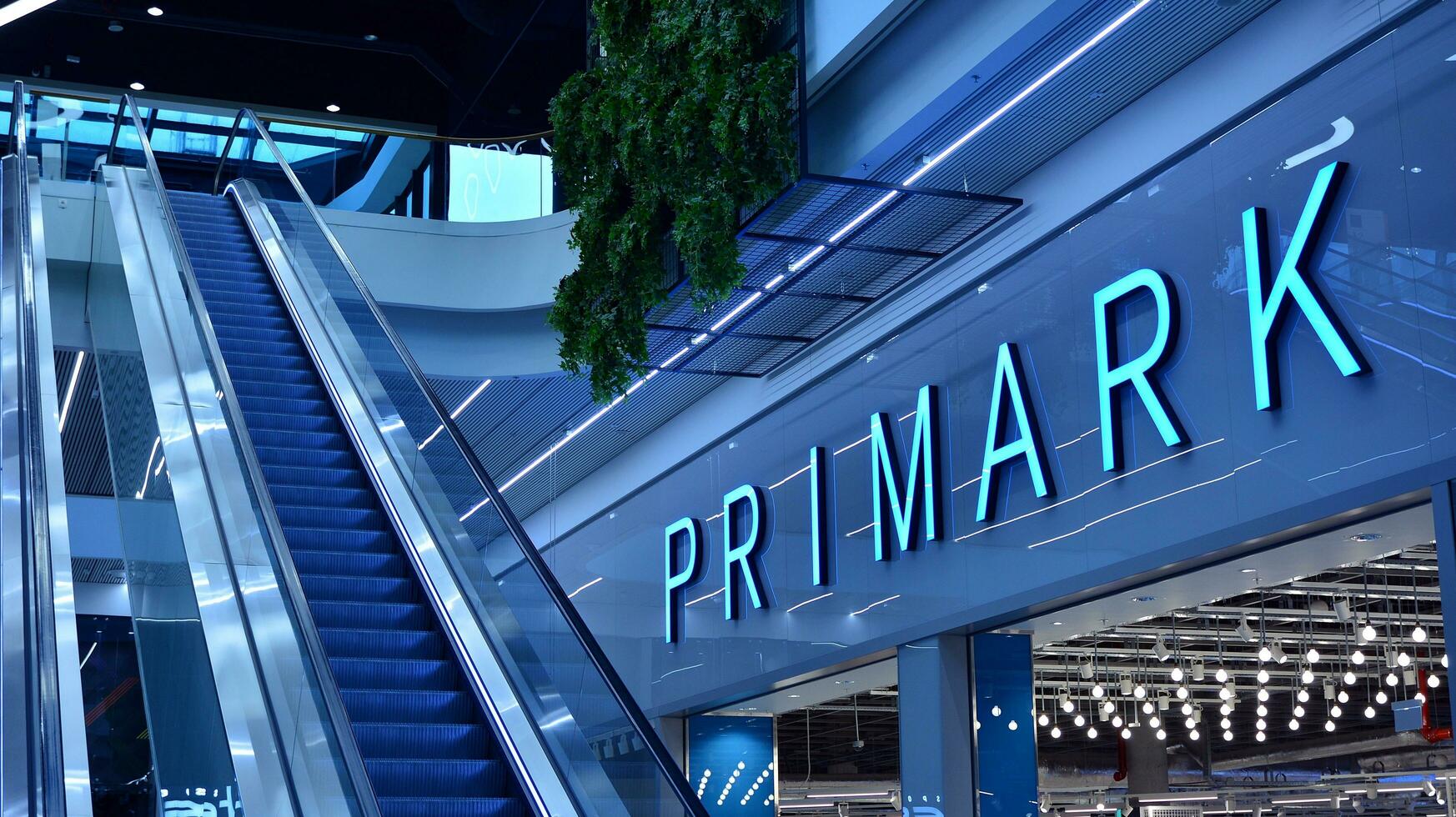 Warsaw, Poland. 1 September 2020. Sign Primark. Company signboard Primark. photo