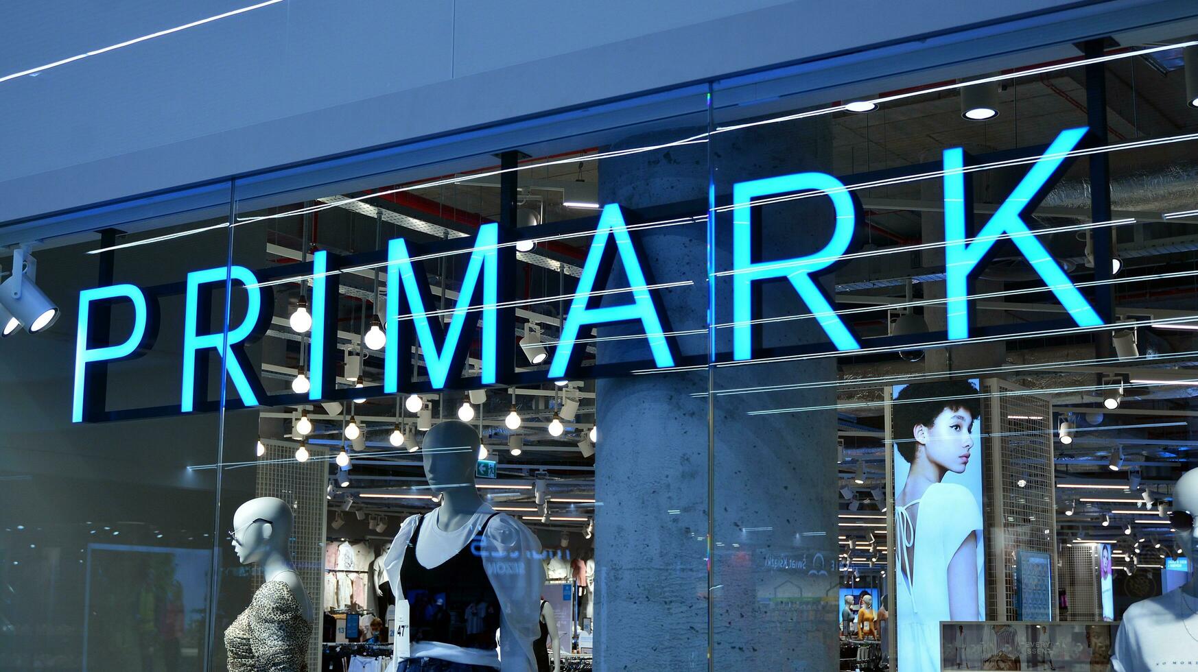 Warsaw, Poland. 1 September 2020. Sign Primark. Company signboard Primark. photo