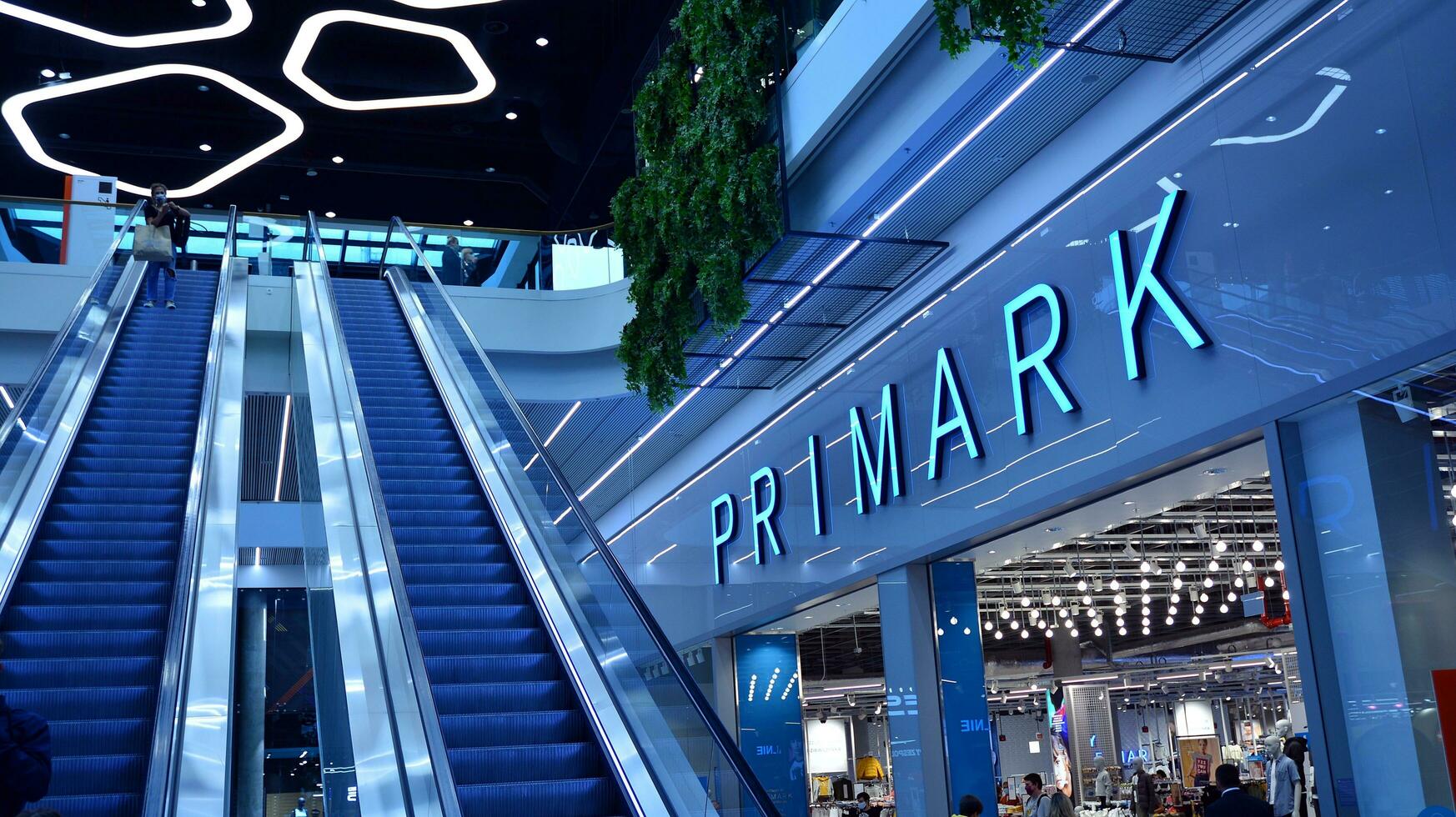 Warsaw, Poland. 1 September 2020. Sign Primark. Company signboard Primark. photo