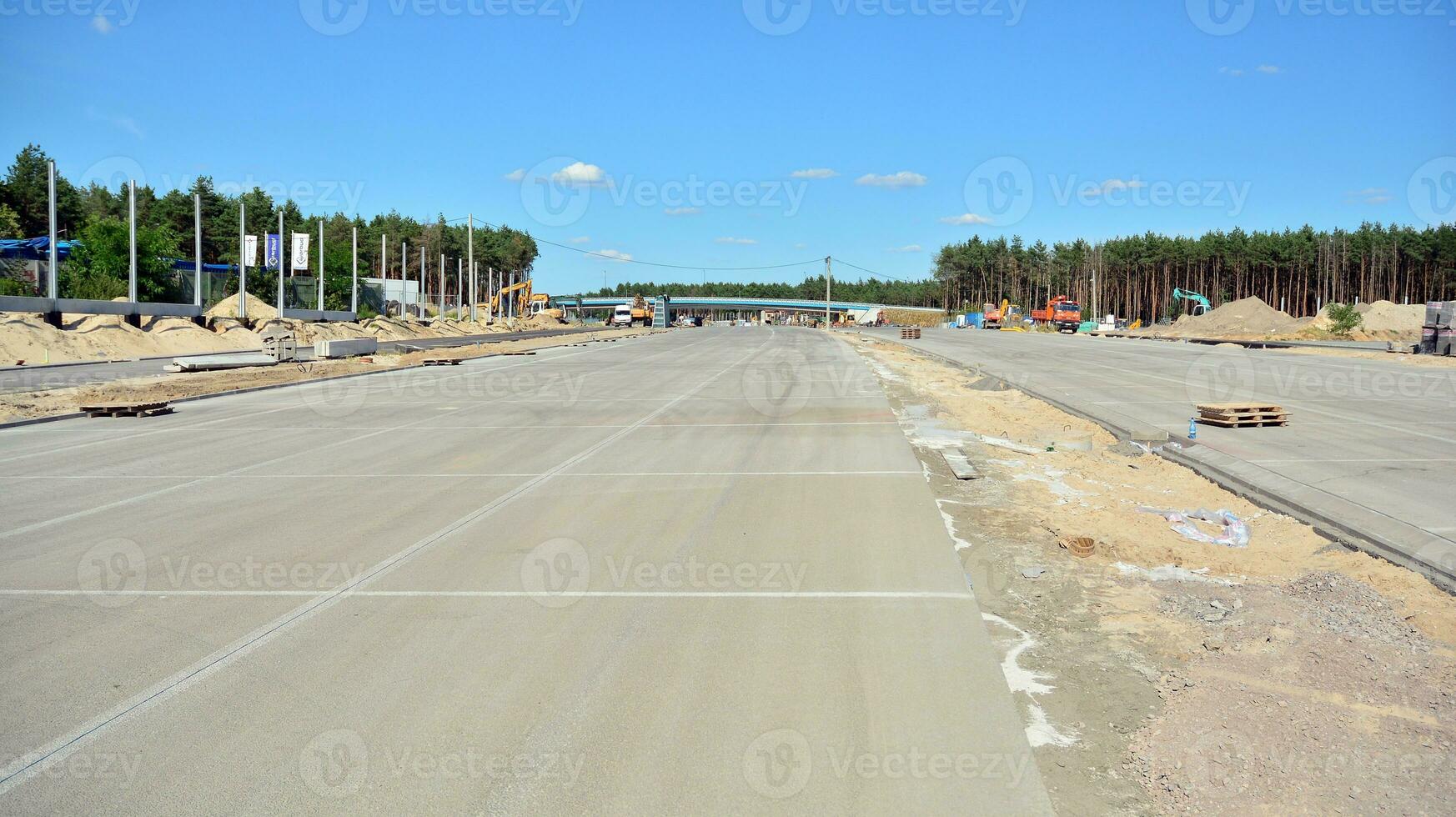 View of the new highway under construction. photo