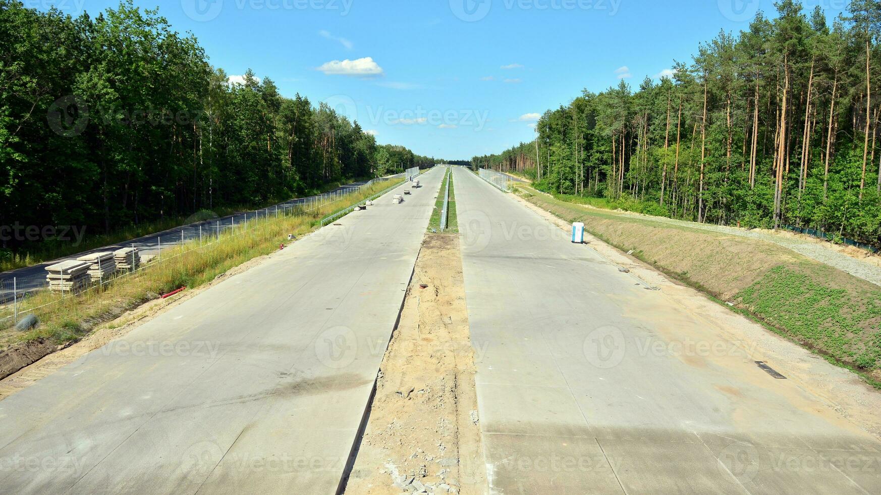 View of the new highway under construction. photo