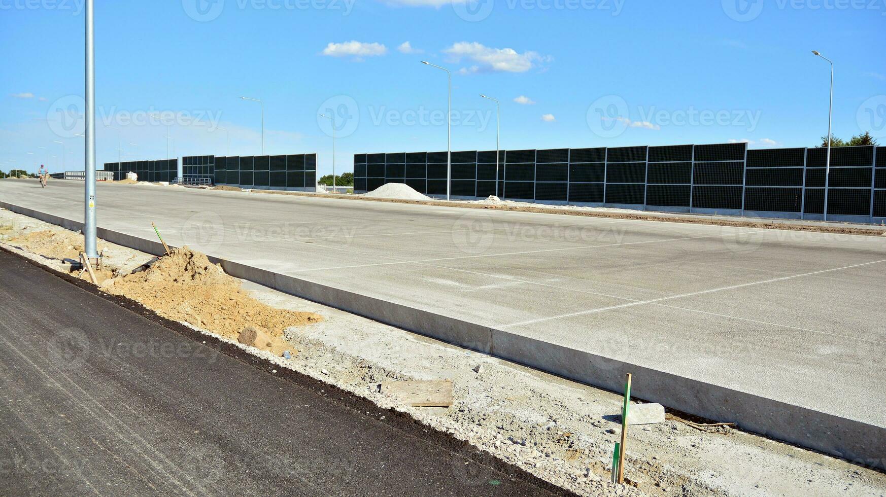 View of the new highway under construction. photo
