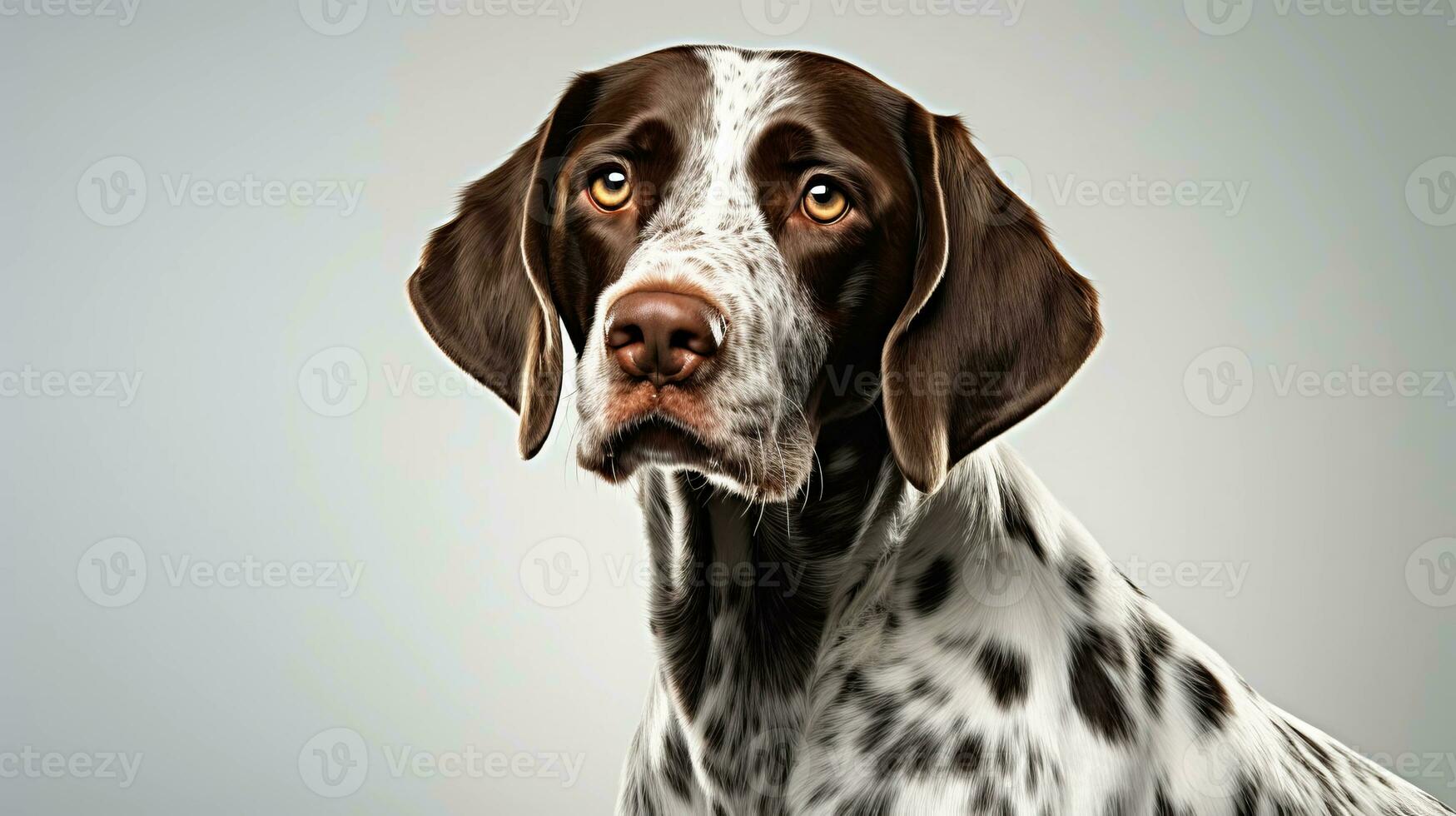 Close-up of a cute shorthaired pointer dog. AI generated photo