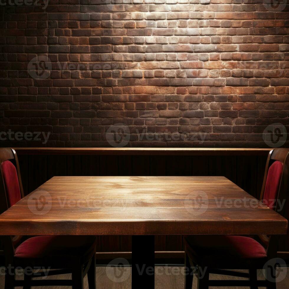 Restaurant empty dark table background front view ai generative photo