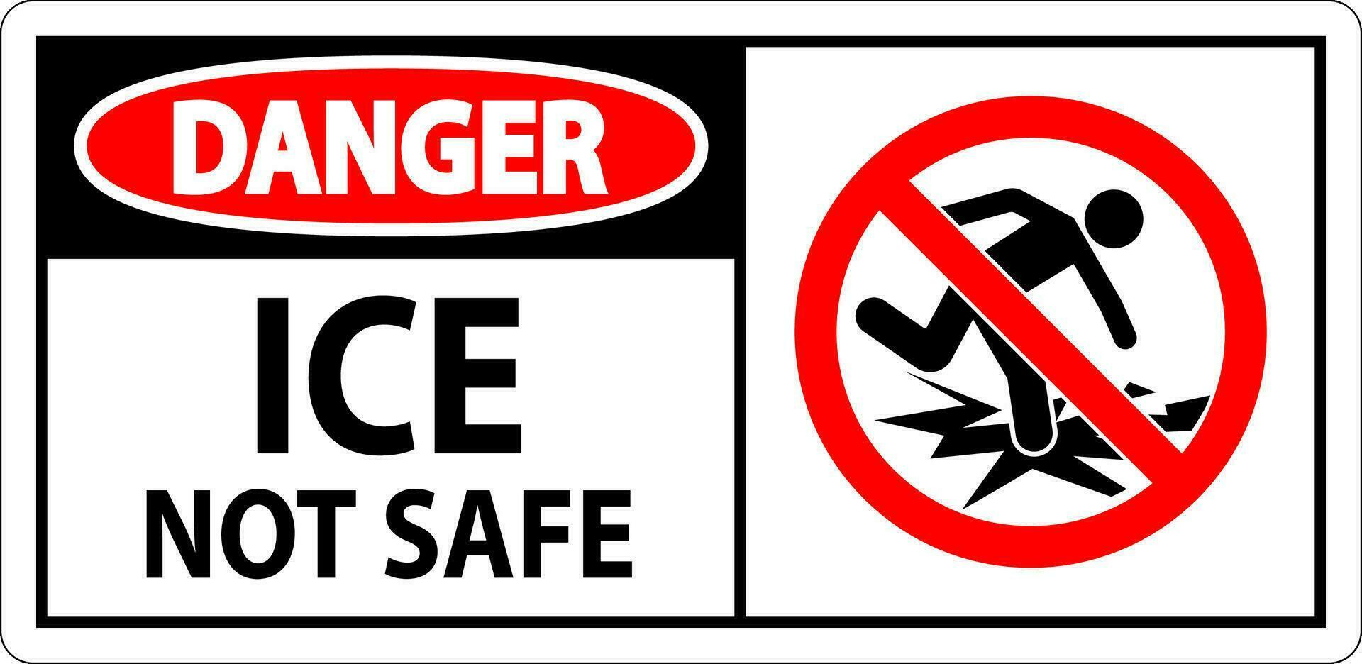 Danger Sign Ice Not Safe vector