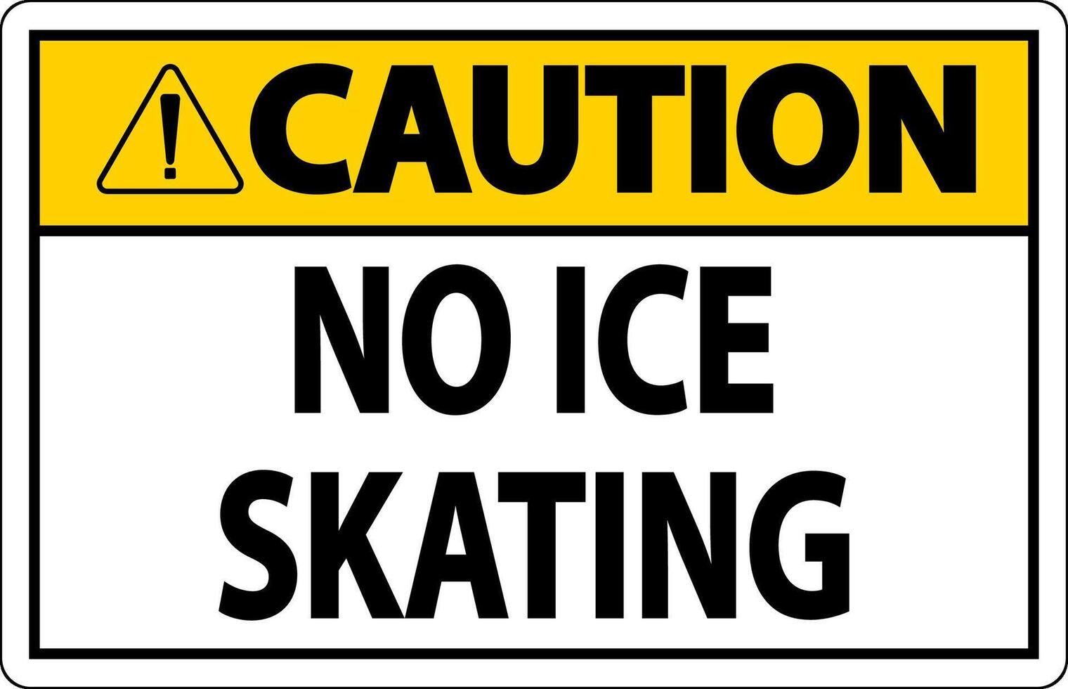 Caution Sign No Ice Skating vector